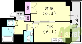 ラ・セーヌ西宮【9階】の間取り