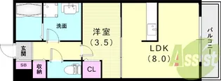 メゾン北杭瀬【1階】の間取り