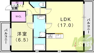 パレス東洋上甲子園【2階】の間取り