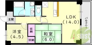 フォワイエセレスト【1階】の間取り