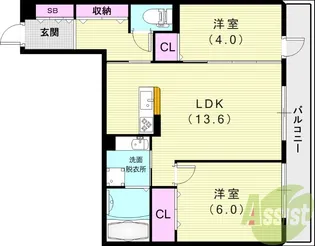 SAKURA甲子園三保町【3階】の間取り