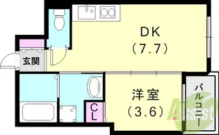 Aquamarine西北【1階】の間取り