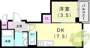 Aquamarine西北【2階】の間取り