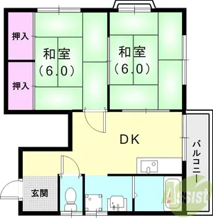 サンハイツ有堀【2階】の間取り