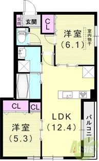 上甲子園廣和レジデンス【3階】の間取り