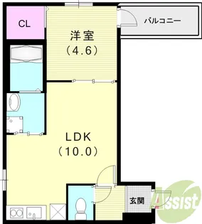フジパレス甲東園Ⅱ番館【2階】の間取り