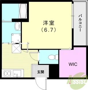 フジパレス甲東園Ⅱ番館【3階】の間取り