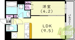 ブリージェ夙川南郷【1階】の間取り