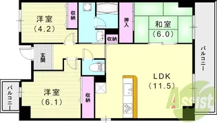 ソアール門戸荘【3階】の間取り