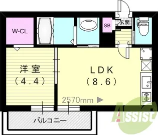 CASA立花【1階】の間取り