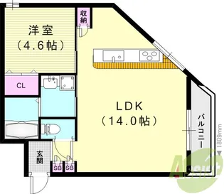 ブロンテ猪名寺【1階】の間取り