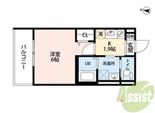 プルミエール 立花【1階】の間取り