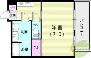 フォーリアライズ昭和南通Ⅱ【7階】の間取り