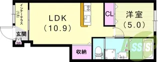 プラシッド ピュール【1階】の間取り