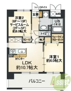 グリーン テラス 尼崎【3階】の間取り