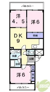 グランドールUM2【3階】の間取り