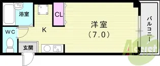 エトワール北口【203号室】の間取り
