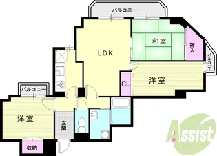 パークノヴァ夙川【1階】の間取り