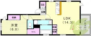 カナ甲子園【3階】の間取り