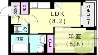 ヒカルサ西宮浜甲子園サウス【3階】の間取り