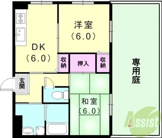 ヴァンベール宍戸【1階】の間取り