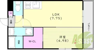 M’scourt今津山中町【1階】の間取り