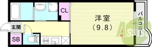 ランデュール逆瀬川【1階】の間取り