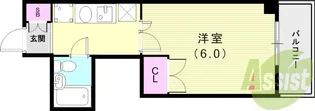 ベヌスタ西宮【3階】の間取り