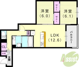 NIGAWA RESIDENCE Ⅱ【2階】の間取り