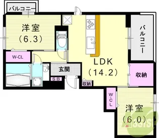 NIGAWA RESIDENCE Ⅱ【3階】の間取り