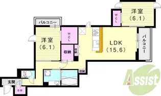 NIGAWA RESIDENCE Ⅱ【3階】の間取り