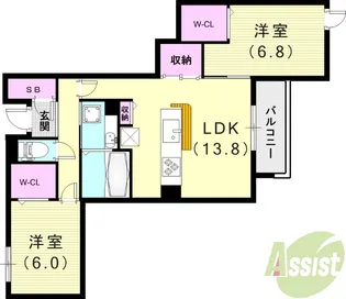 NIGAWA RESIDENCEⅡ【3階】の間取り