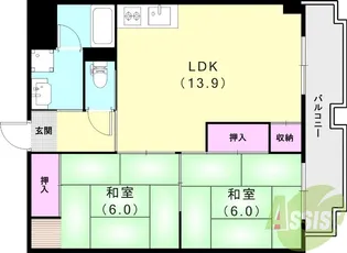 ラポール武庫之荘【3階】の間取り
