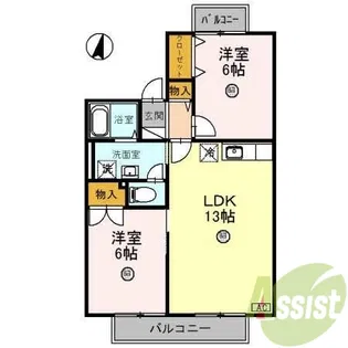 プリシェール【2階】の間取り