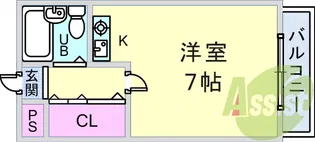 ユニテソリステ鳴尾【3階】の間取り