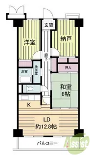 ヴィオレット宝塚【6階】の間取り