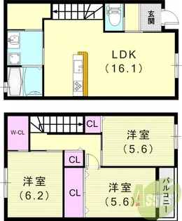 LEMIE宝塚【102号室】の間取り