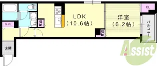ヒカルサ尼崎栗山町【3階】の間取り