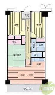 ヴィオレット宝塚【6階】の間取り