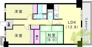 ヴィオレット宝塚【7階】の間取り