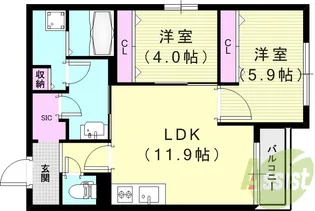 REGIES立花駅前【3階】の間取り