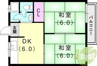 橋内ハイツ【1階】の間取り