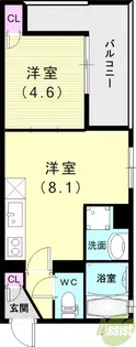 クリエオーレ光明町Ⅰ【2階】の間取り