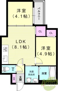 ワイズベース神田北通【3階】の間取り