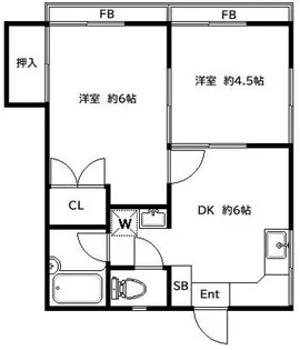 東京都中野区東中野3丁目【アパート】の間取り