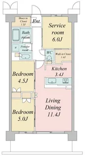 トラープランド蒼麗館【6階】の間取り