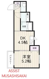東京都小金井市緑町5丁目【アパート】の間取り