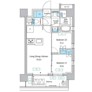 東京都世田谷区上馬5丁目【マンション】の間取り