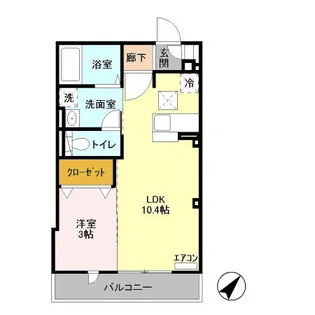 東京都渋谷区幡ヶ谷3丁目【マンション】の間取り