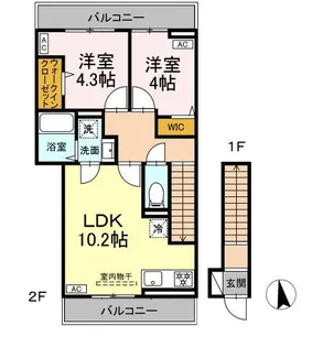 セレスティア小金井中町【201号室】の間取り